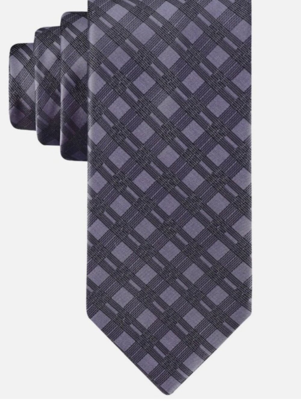 Calvin Klein Mens Double-Rail Grid Tie Purple ONE SIZE